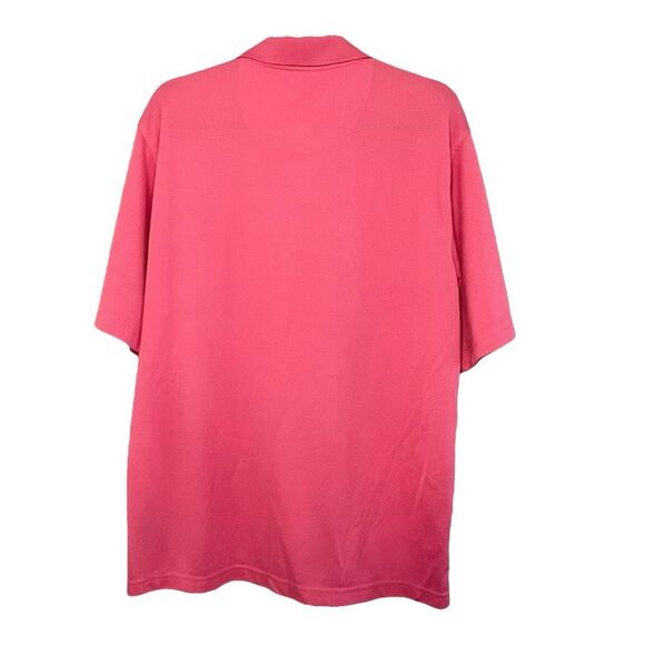 Pebble Beach Performance Golf Polo Shirt Bright Pink Grid Pattern Short Sleeve L - Picture 4 of 9